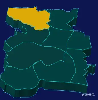 threejs大连市沙河口区geoJson地图3d地图指定区域闪烁